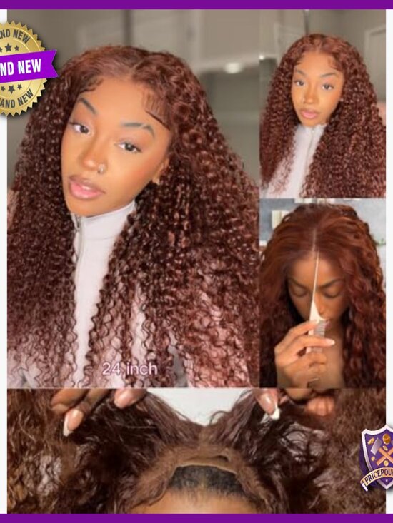 Glueless Human Hair Wig 16in Curly 150% Density Pre Cut HD Lace